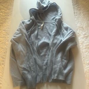 100% cashmere zip up hoodie